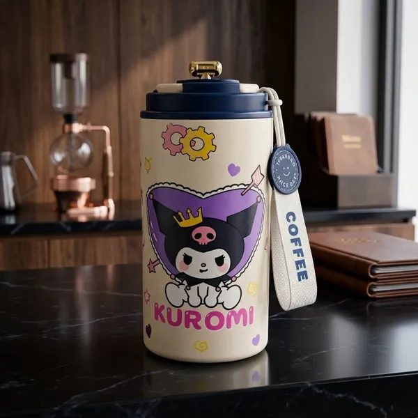 Stainless_Steel_Kuromi_Print_Water_Bottle_With_Strap