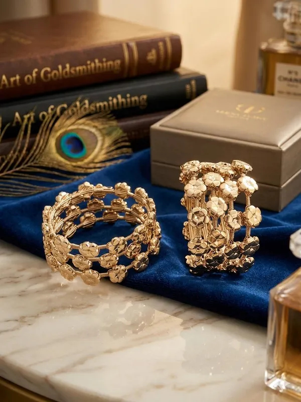 Gold_Tone_Floral_Textured_Bangles_Set_for_Women