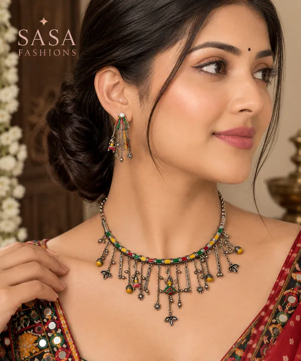 Brass_Multicolor_Tribal_Necklace_Set