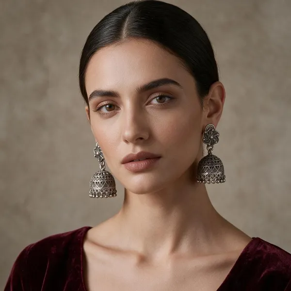Silver_Brass_Oxidised_Jhumka_Drop_Earrings_For_Women_Jhumka_Earrings_For_Women