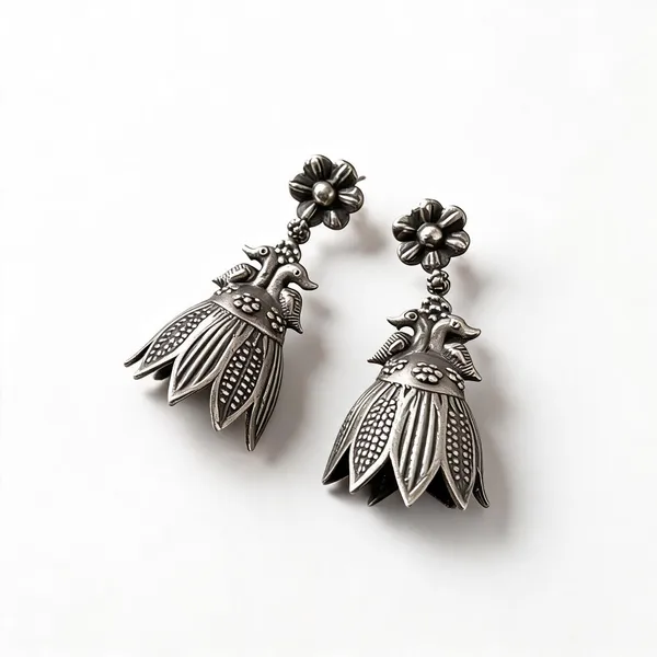 Silver_Brass_Peacock_Feather_Drop_Earrings_For_Women_Drop_Earrings_For_Women