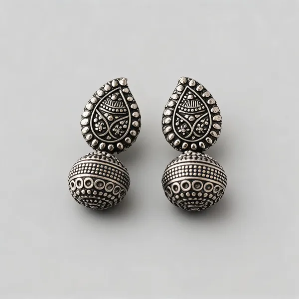 Silver_Brass_Silver_Oxidised_Teardrop_Dome_Jhumka_Earrings_For_Women_Jhumka_Earrings_For_Women
