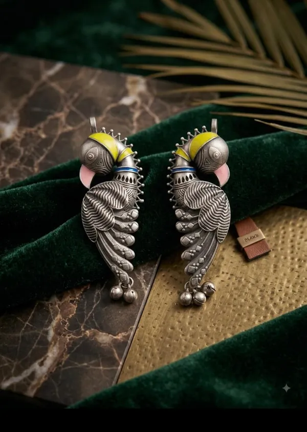 Silver_Oxidised_Peacock_Earrings_for_Women