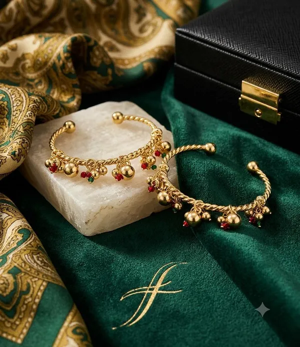 Gold_Tone_Beaded_Anklets_For_Women