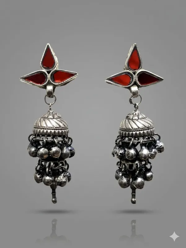 Oxidised_Silver_Red_Enamel_Jhumka_Earrings_for_Women