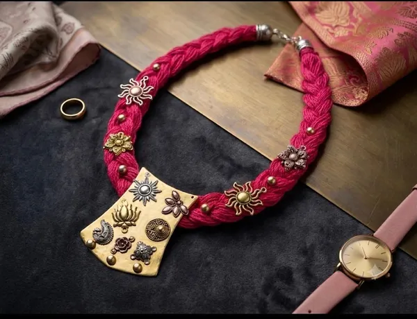 Pink_Thread_Statement_Necklace_for_Women