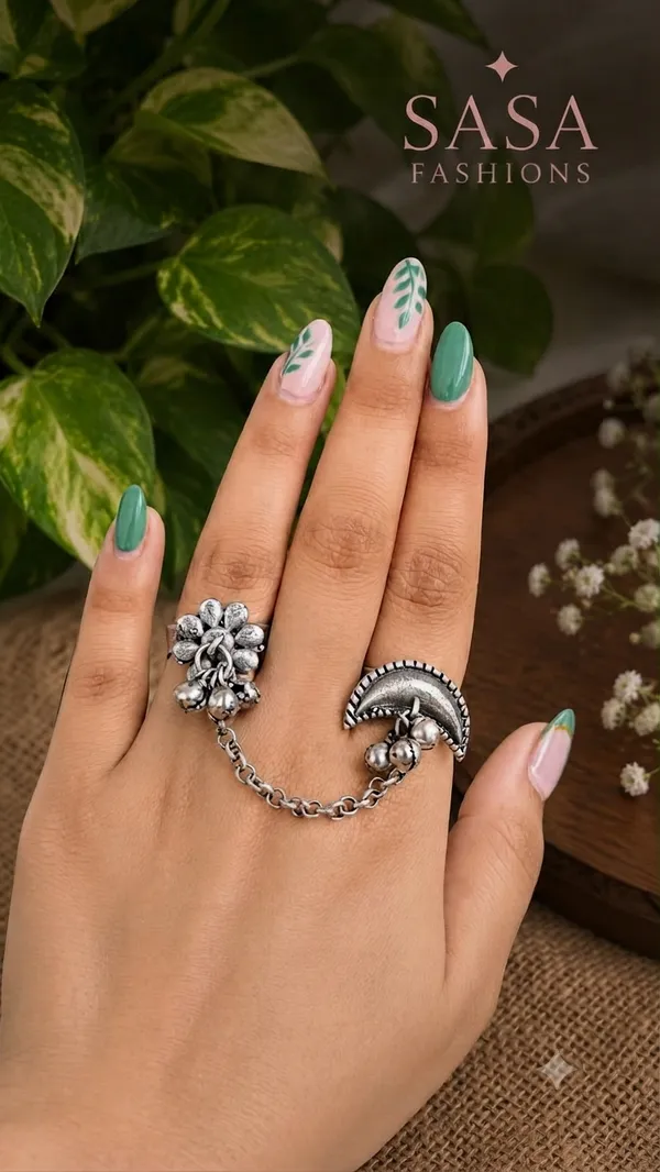 Tribal-Boho_Silver-Toned_Double_Ring