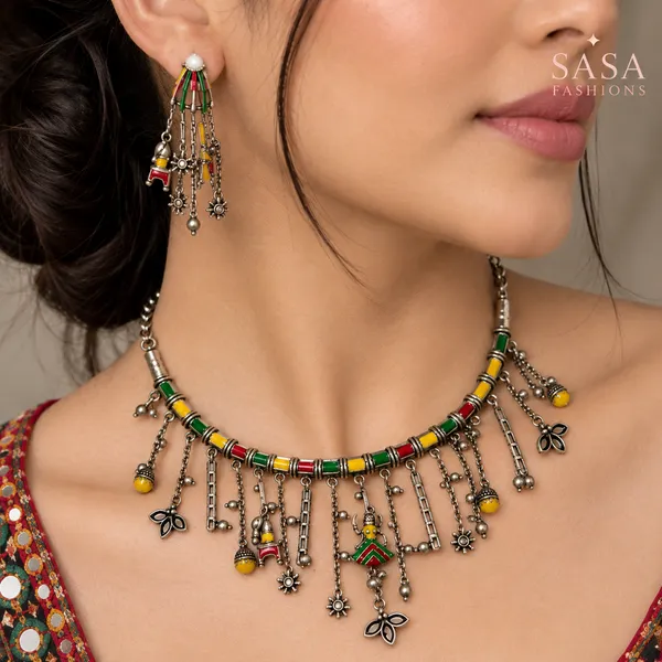 Brass_Multicolor_Tribal_Necklace_Set