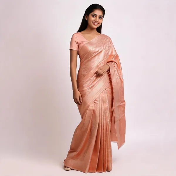 Peach_Jaal_Jacquard_Woven_Saree_For_Women