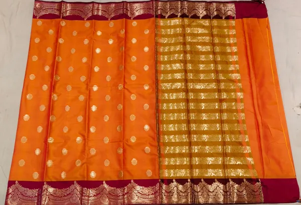 Orange_Soft_Silk_Pattu_Zari_Border_Saree_For_Women