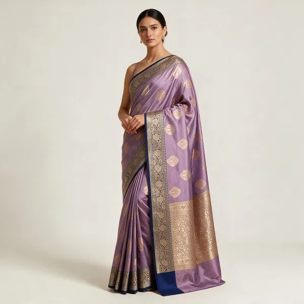 Purple_And_Peach_Pure_Soft_Silk_Zari_Woven_Saree_For_Women