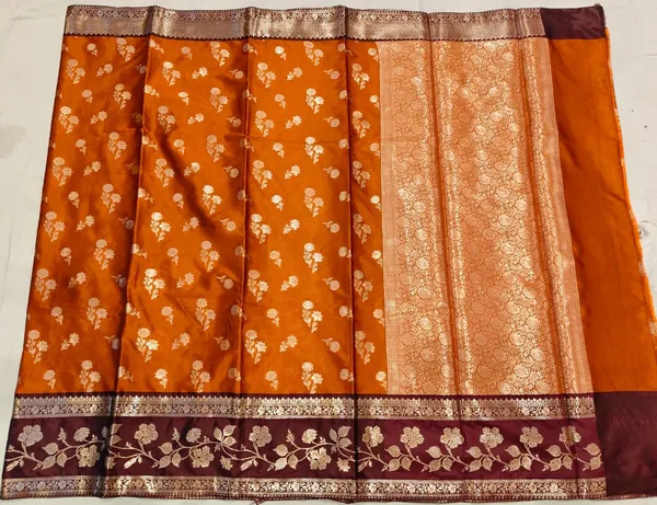 Orange_Viscose_Banarasi_Floral_Woven_Saree_For_Women