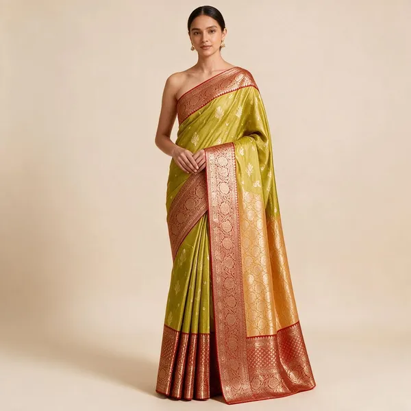 Mustard_Banarasi_Raw_Mango_Zari_Woven_Saree_For_Women