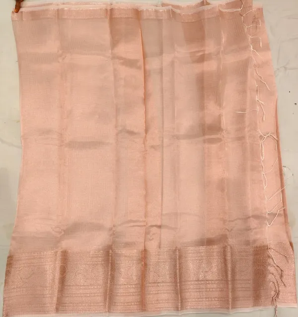 Peach_Tissue_Kota_Zari_Border_Saree_For_Women