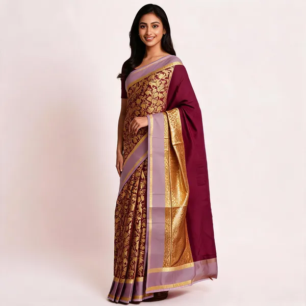 Maroon_Tanchvi_Silk_Floral_Zari_Woven_Saree_For_Women