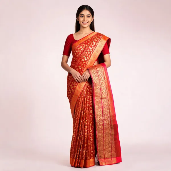Red_Fancy_Banaras_Silk_Woven_Saree_For_Women