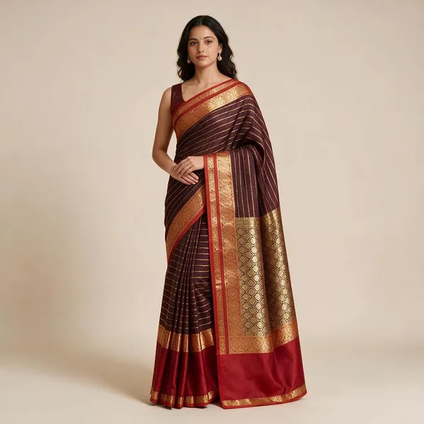 Maroon_Soft_Silk_Zari_Stripe_Woven_Saree_For_Women