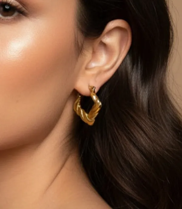 Gold_Anti-Tarnish_Hammered_Hoop_Earrings_For_Women