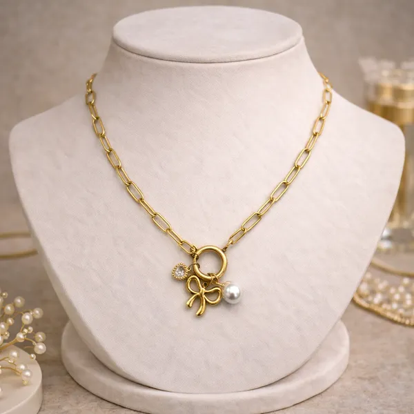Gold_Anti-Tarnish_Alloy_Bow_Pendant_Necklace_For_Women