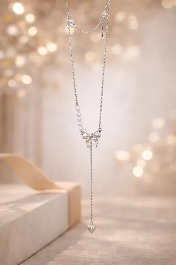 Silver_Anti-Tarnish_Alloy_Bow_Pendant_Necklace_For_Women