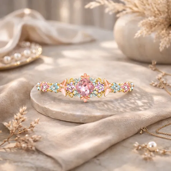 Gold_Enamel_Pastel_Floral_Heart_Kada_Bracelet_For_Women