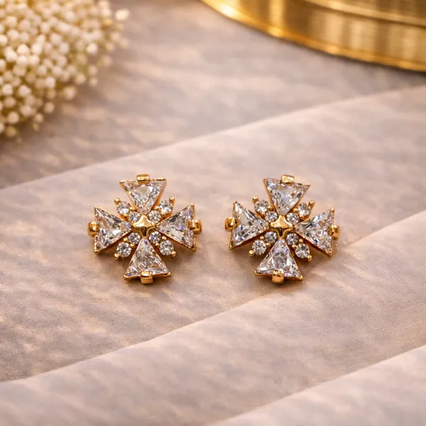 Gold_American_Diamond_Stud_Earrings_For_Women