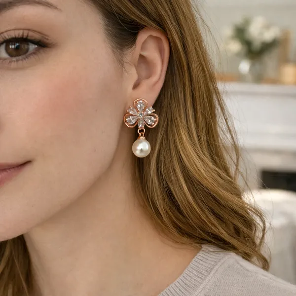White_Pearl_American_Diamond_Floral_Stud_Earring_For_Women