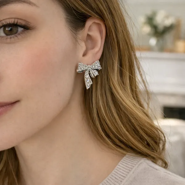 Gold_American_Diamond_Bow_Stud_Earrings_For_Women