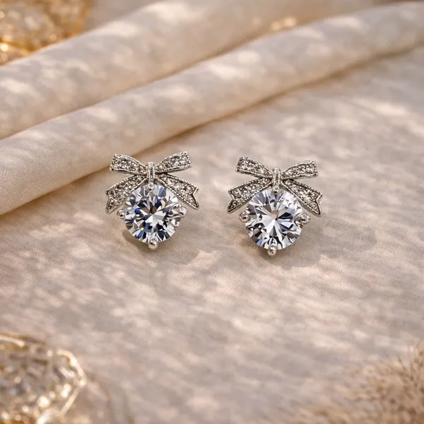 Silver_American_Diamond_Bow_Knot_Stud_Earring_For_Women