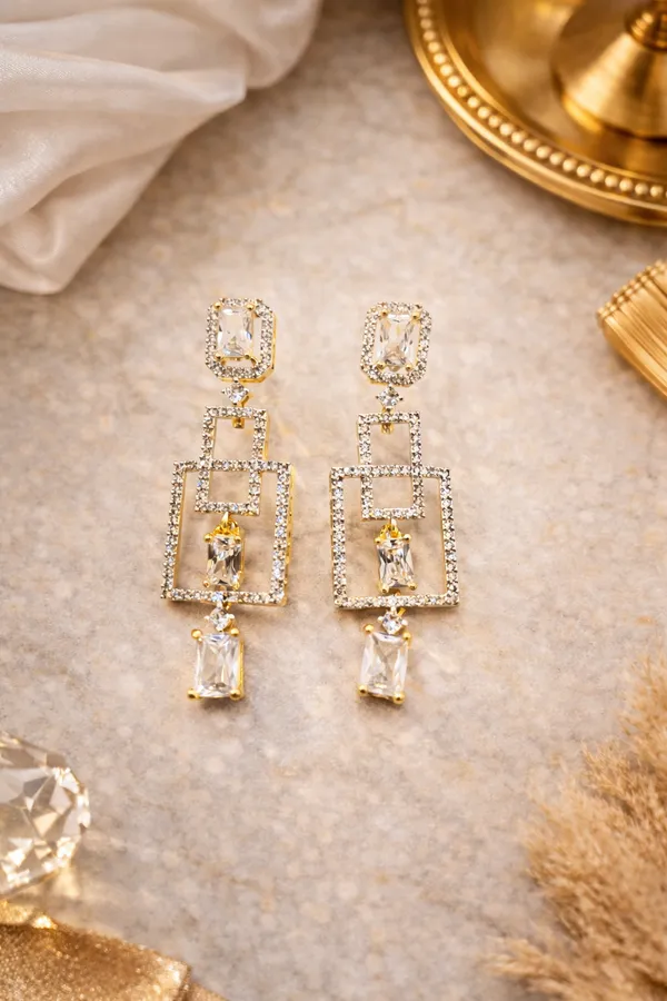 Gold_Crystal_Ad_Geometric_Baguette_Drop_Earring_For_Women