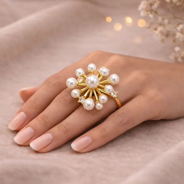 Gold_Pearl_Crystal_Floral_Bloom_Statement_Ring_For_Women