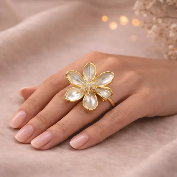 Gold_Pearl_Crystal_Floral_Statement_Ring_For_Women
