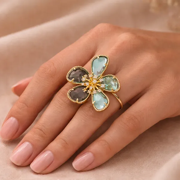 Gold_Pearl_Crystal_Floral_Statement_Ring_For_Women