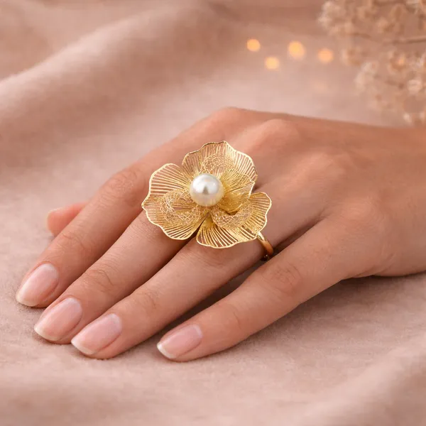 Gold_Pearl_Crystal_Floral_Statement_Ring_For_Women
