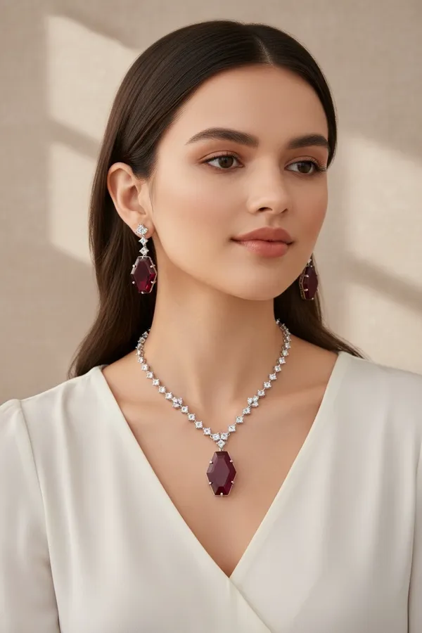 Red_American_Diamond_Crystal_Ruby_Teardrop_Necklace_Set_For_Women