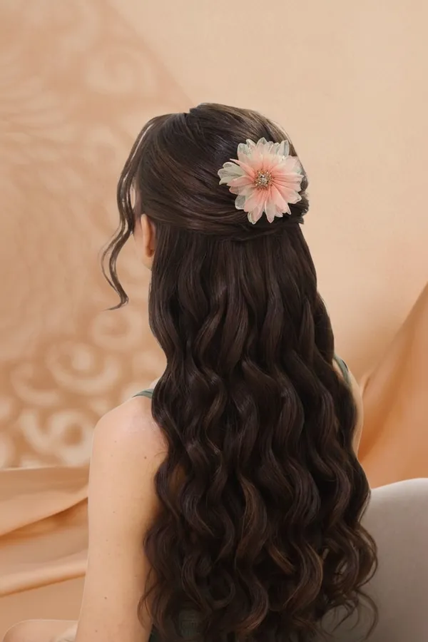 Pink_Crystal_Floral_Alligator_Hair_Clip_For_Women