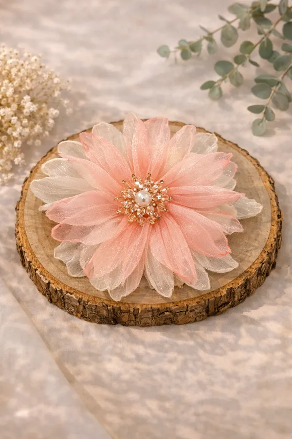 Pink_Crystal_Floral_Alligator_Hair_Clip_For_Women