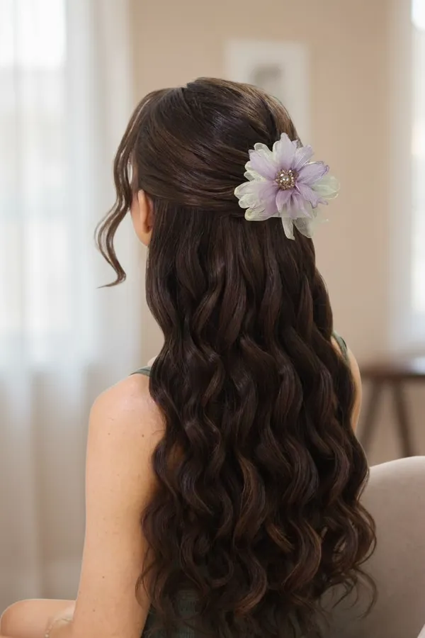 Ivory_Crystal_Layered_Floral_Alligator_Hair_Clip_For_Women
