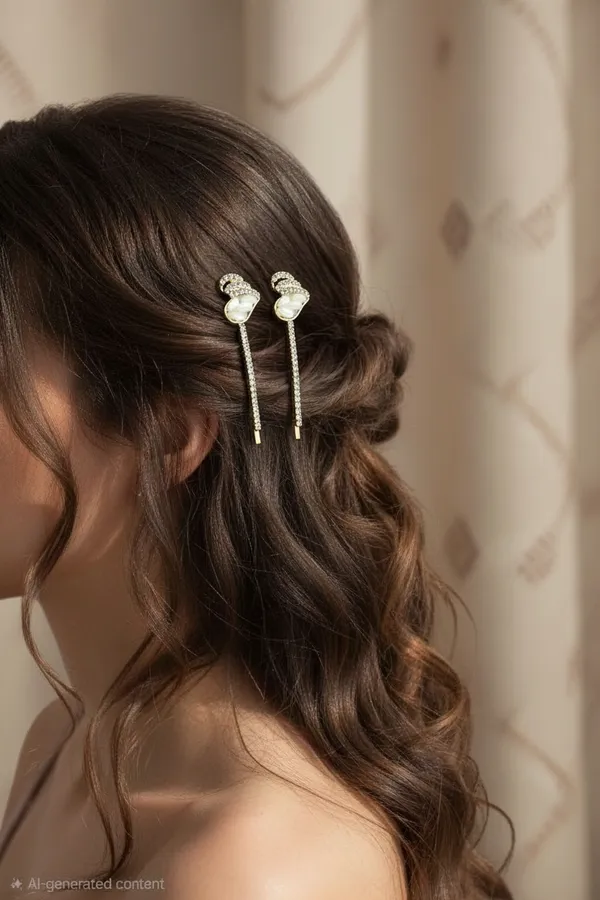 White_Pearl_Crystal_Heart_Chain_Hair_Pin_For_Women