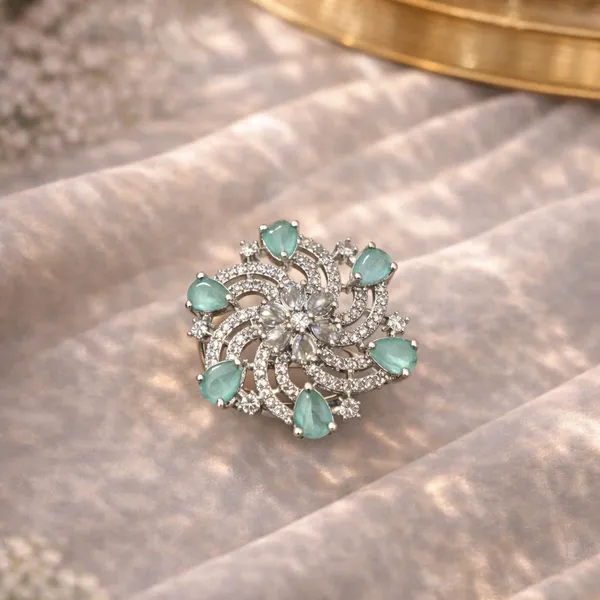 Blue_Crystal_Ad_Silver-Plated_Floral_Statement_Ring_For_Women