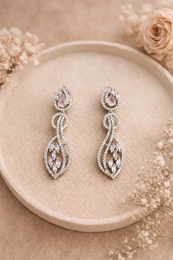 Silver_American_Diamond_Geometric_Drop_Earrings_For_Women
