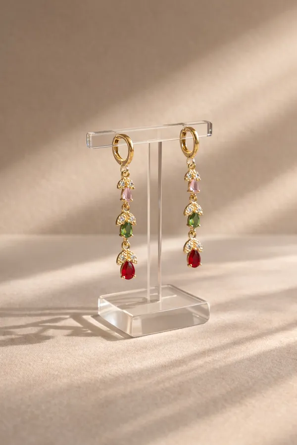 Gold_American_Diamond_Multi-Stone_Tulip_Drop_Earrings_For_Women