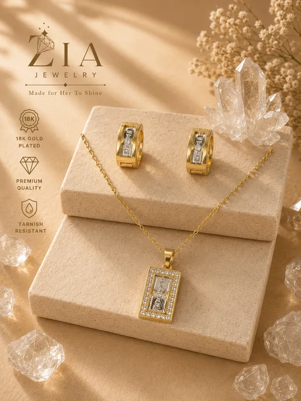 Gold_18K_Plated_Anti-Tarnish_Pendant_Necklace_Set_For_Women