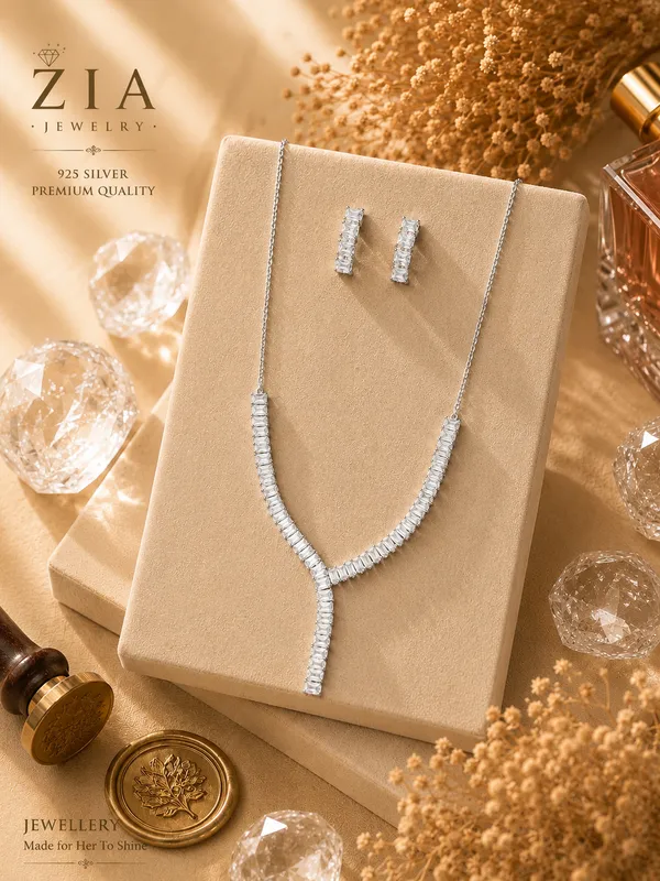 Silver_Plated_Cubic_Zirconia_Y-Drop_Necklace_Set_For_Women