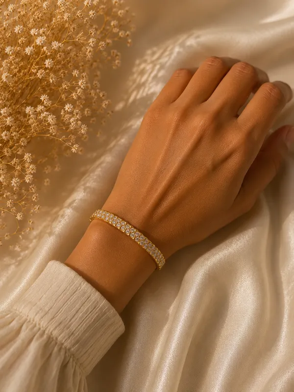 Gold_Cubic_Zirconia_Double_Row_Anti-Tarnish_Kada_For_Women