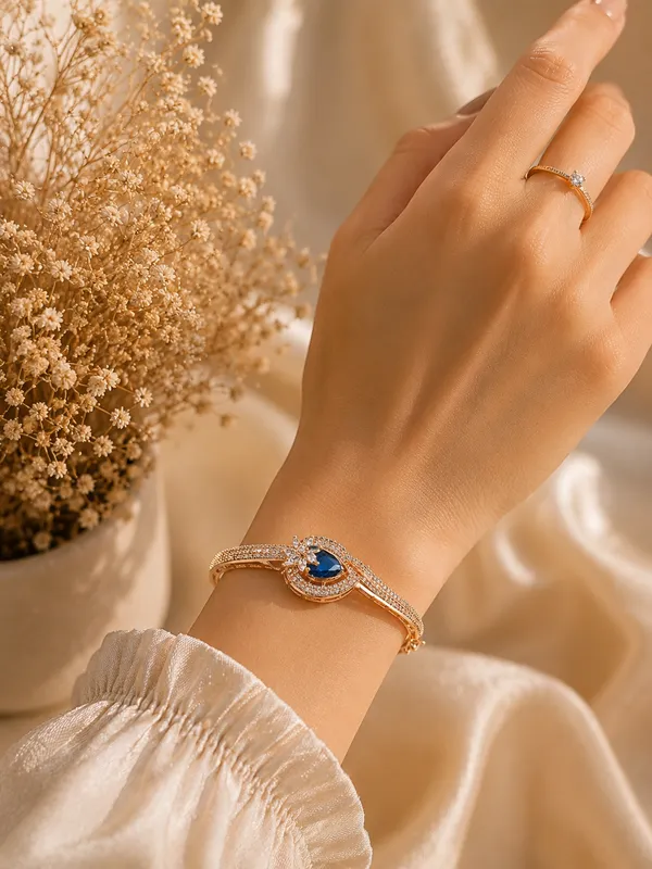 Blue_American_Diamond_Heart_Kada_Bracelet_For_Women