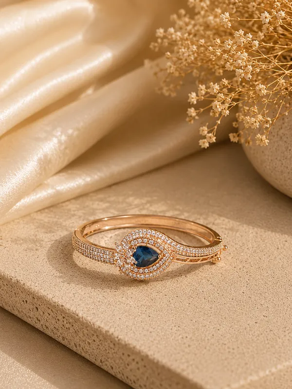 Blue_American_Diamond_Heart_Kada_Bracelet_For_Women