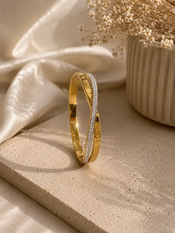 Gold_18K_Plated_Roman_Numeral_American_Diamond_Kada_For_Women