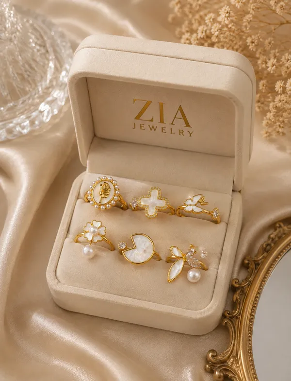 Gold_Pearl_Crystal_Six_Ring_Combo_Set_For_Women