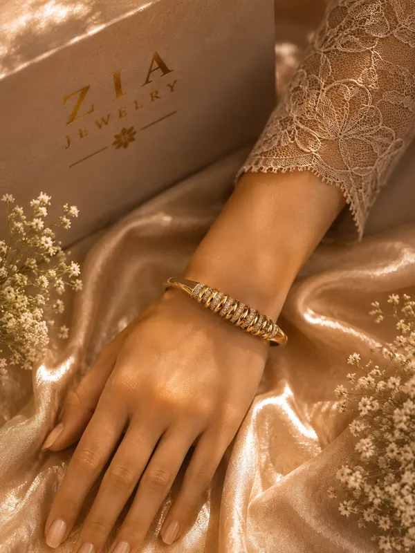 Gold_18K_Plated_Anti-Tarnish_Coil_Ring_Kada_Bracelet_For_Women